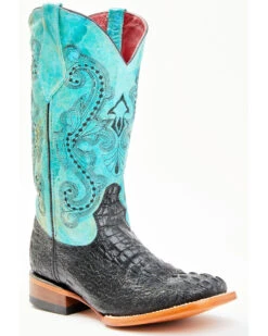 Ferrini Women's Black Caiman Print Western Boots - Square Toe -Modern Fashion Sales 04515C 89 P1
