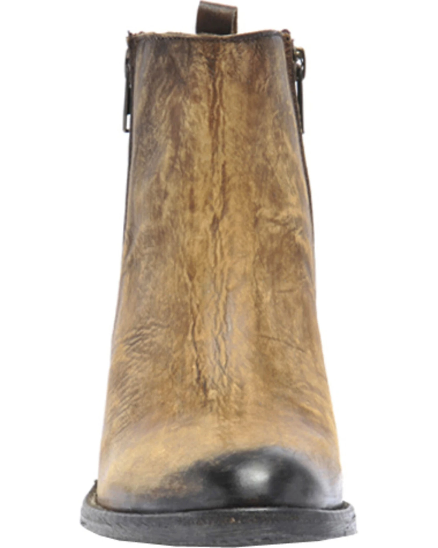 Circle G Burnished Double Zipper Booties - Round Toe 1 Circle G Burnished Double Zipper Booties - Round Toe