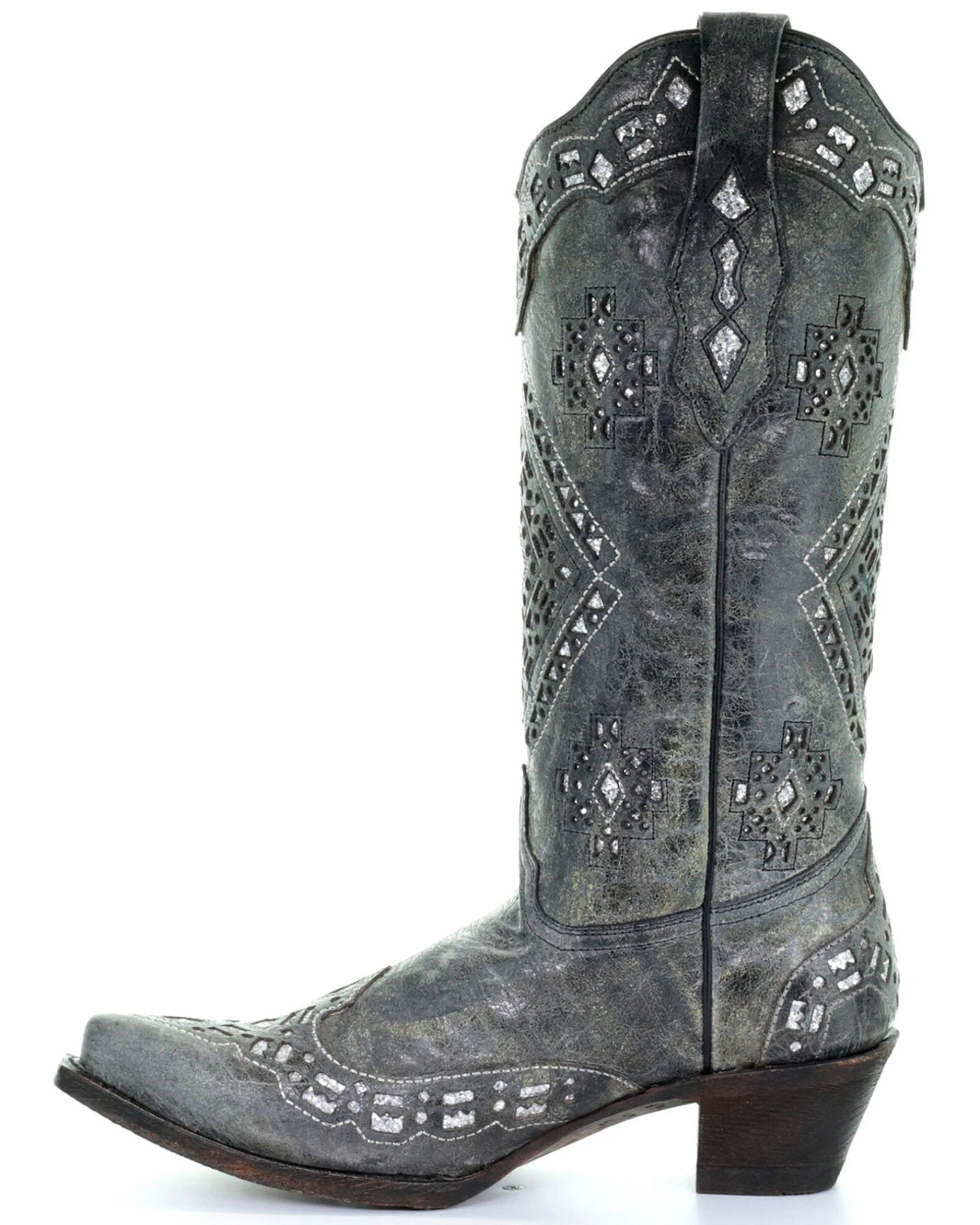 Corral Women's Glitter Inlay Western Boots - Snip Toe 1 Corral Women's Glitter Inlay Western Boots - Snip Toe