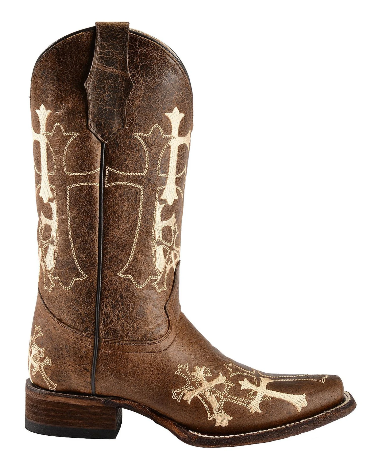 Circle G Women's Cross Embroidered Western Boots - Square Toe 6 Circle G Women's Cross Embroidered Western Boots - Square Toe - Image 6