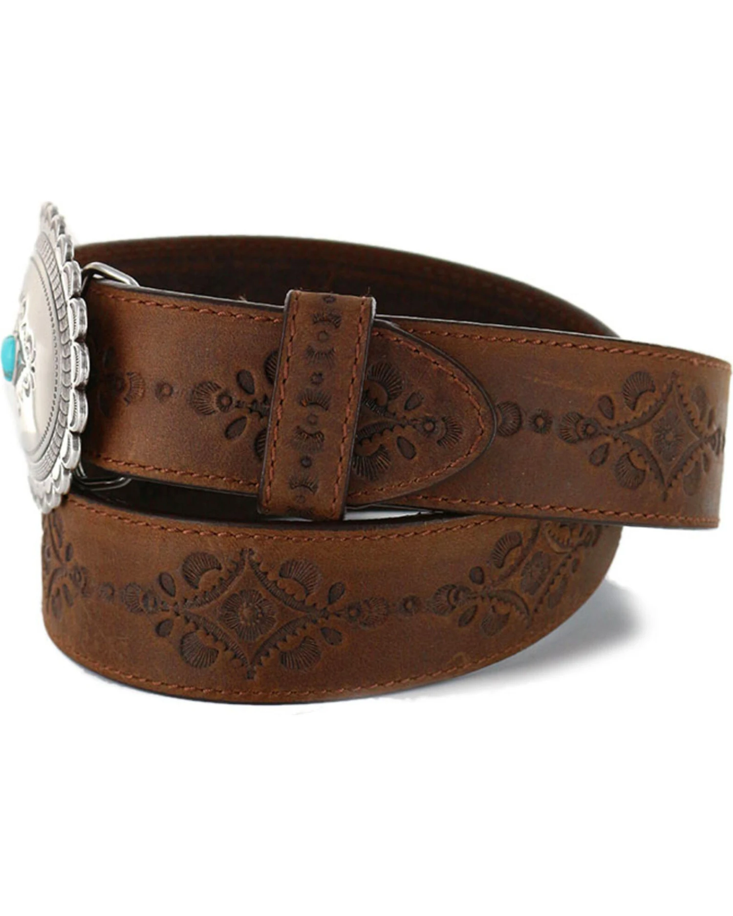 Justin Women's Navajo Heart Leather Belt 2 Justin Women's Navajo Heart Leather Belt - Image 2