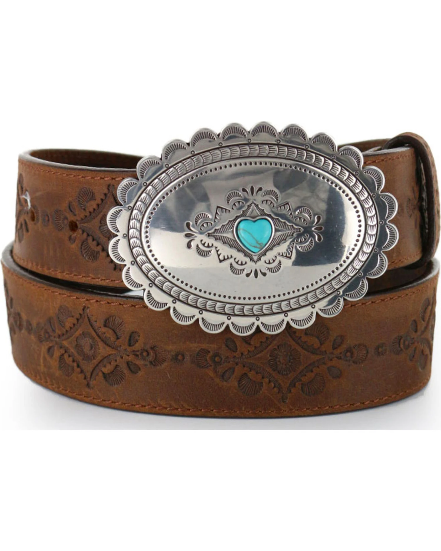Justin Women's Navajo Heart Leather Belt 3 Justin Women's Navajo Heart Leather Belt - Image 3