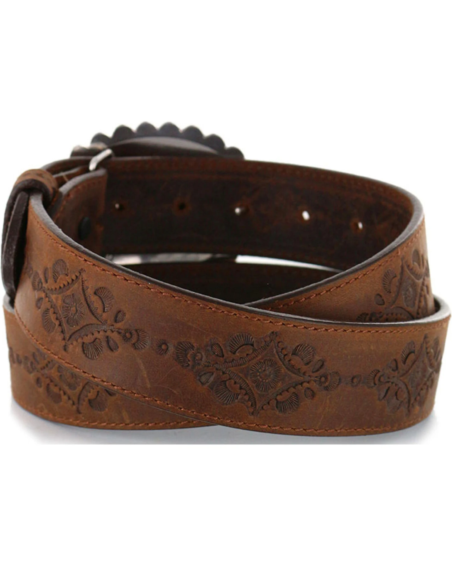 Justin Women's Navajo Heart Leather Belt 1 Justin Women's Navajo Heart Leather Belt