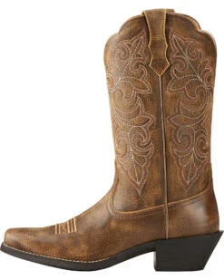 Ariat Women's Round Up Distressed Leather Western Performance Boots - Square Toe -Modern Fashion Sales 2000213216 281 LT