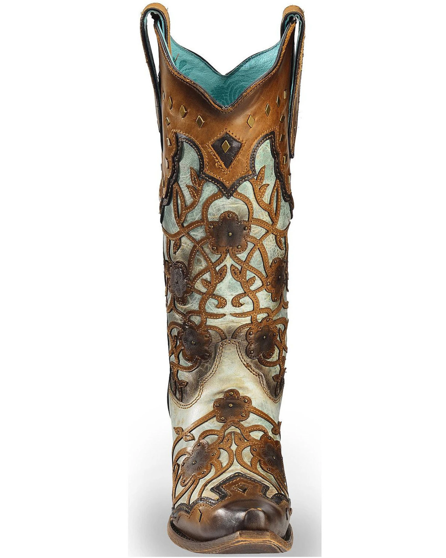 Corral Women's Flowers Overlay & Studs Western Boots - Snip Toe 2 Corral Women's Flowers Overlay & Studs Western Boots - Snip Toe - Image 2