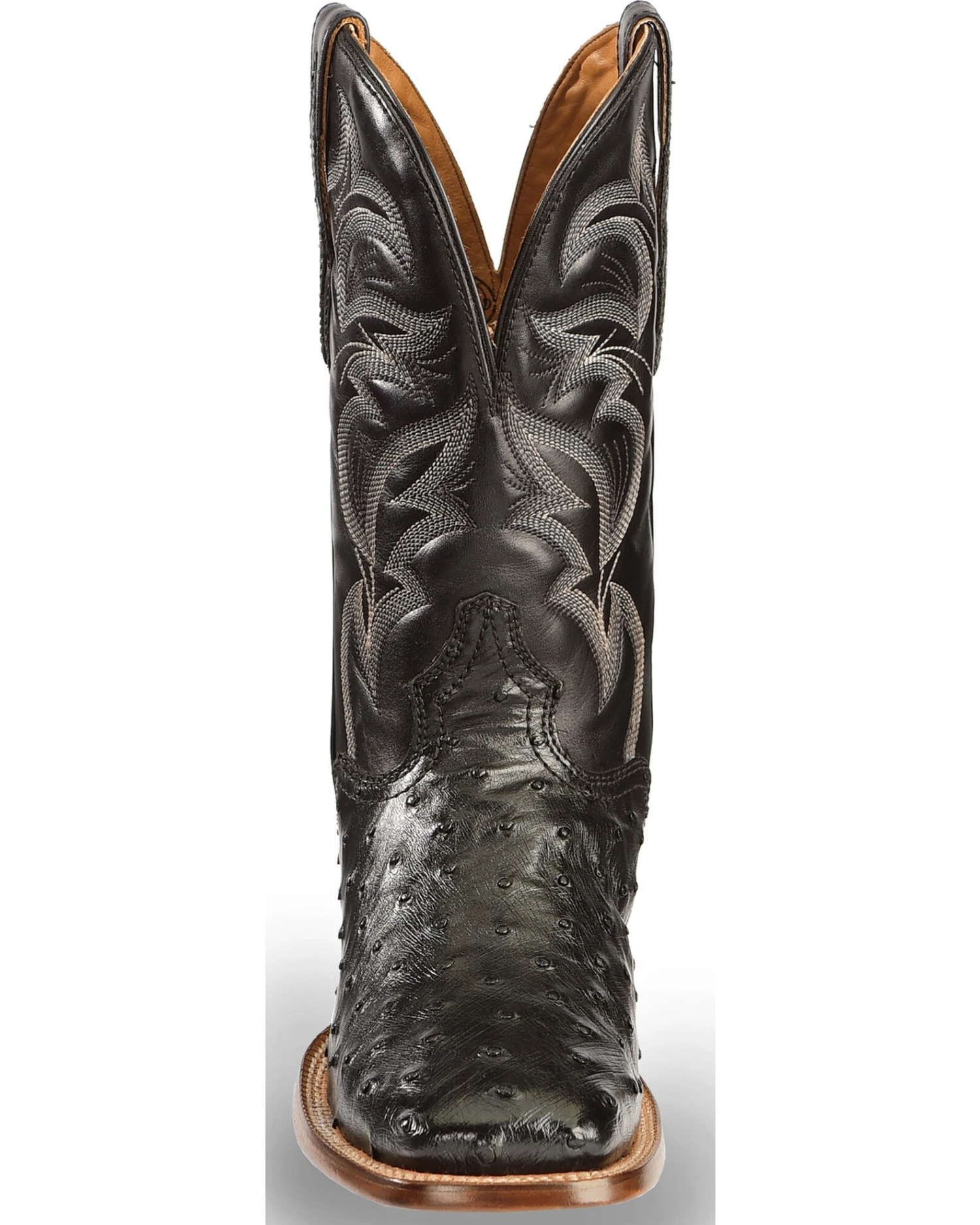 El Dorado Men's Handmade Full Quill Ostrich Stockman Boots - Broad Square Toe 3 El Dorado Men's Handmade Full Quill Ostrich Stockman Boots - Broad Square Toe - Image 3