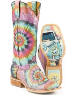 Tin Haul Women's Groovy With Tie Dye Camper Sole Western Boots - Square Toe 7 Tin Haul Women's Groovy With Tie Dye Camper Sole Western Boots - Square Toe -Modern Fashion Sales 2000222192 400 P1