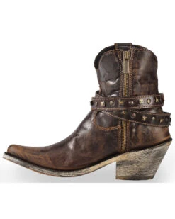 Liberty Black Women's Volcano Brass Studded Harness Booties - Pointed Toe -Modern Fashion Sales 2000240344 200 LT