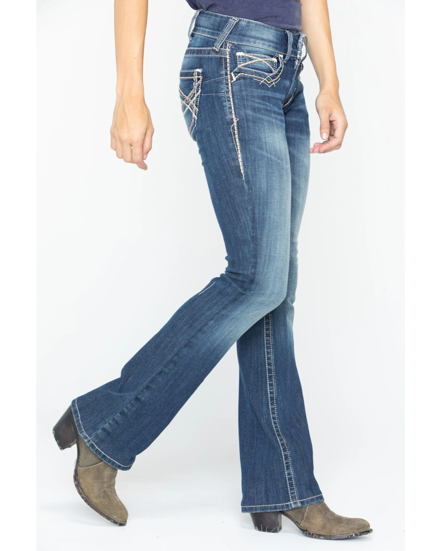 Ariat Women's R.E.A.L Mid Rise Entwined Bootcut Jeans 4 Ariat Women's R.E.A.L Mid Rise Entwined Bootcut Jeans - Image 4