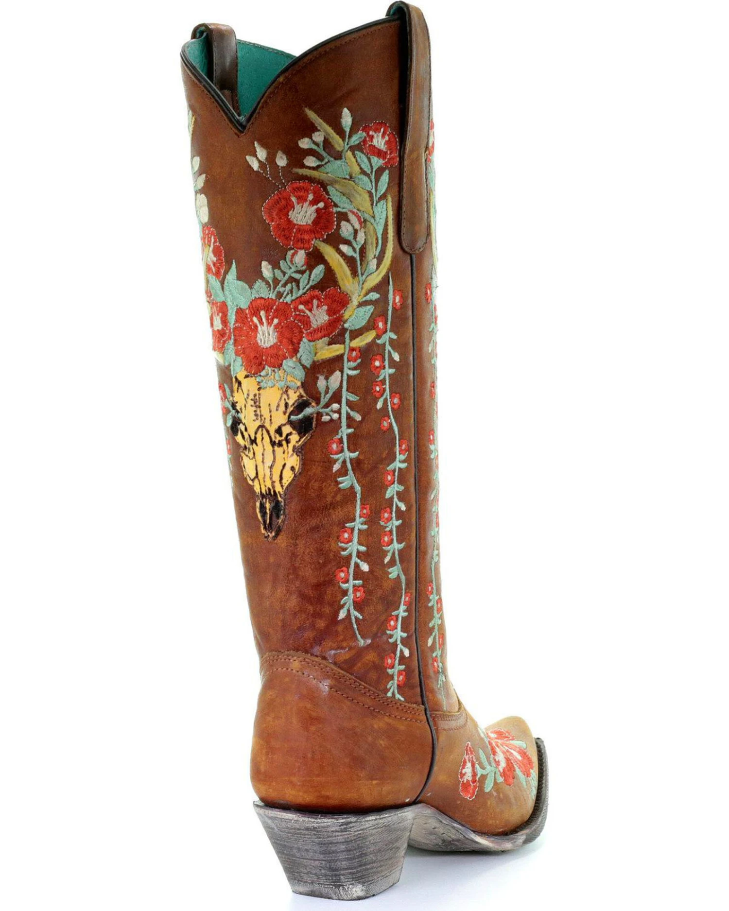 Corral Women's Deer Skull & Floral Embroidery Western Boots - Snip Toe 1 Corral Women's Deer Skull & Floral Embroidery Western Boots - Snip Toe