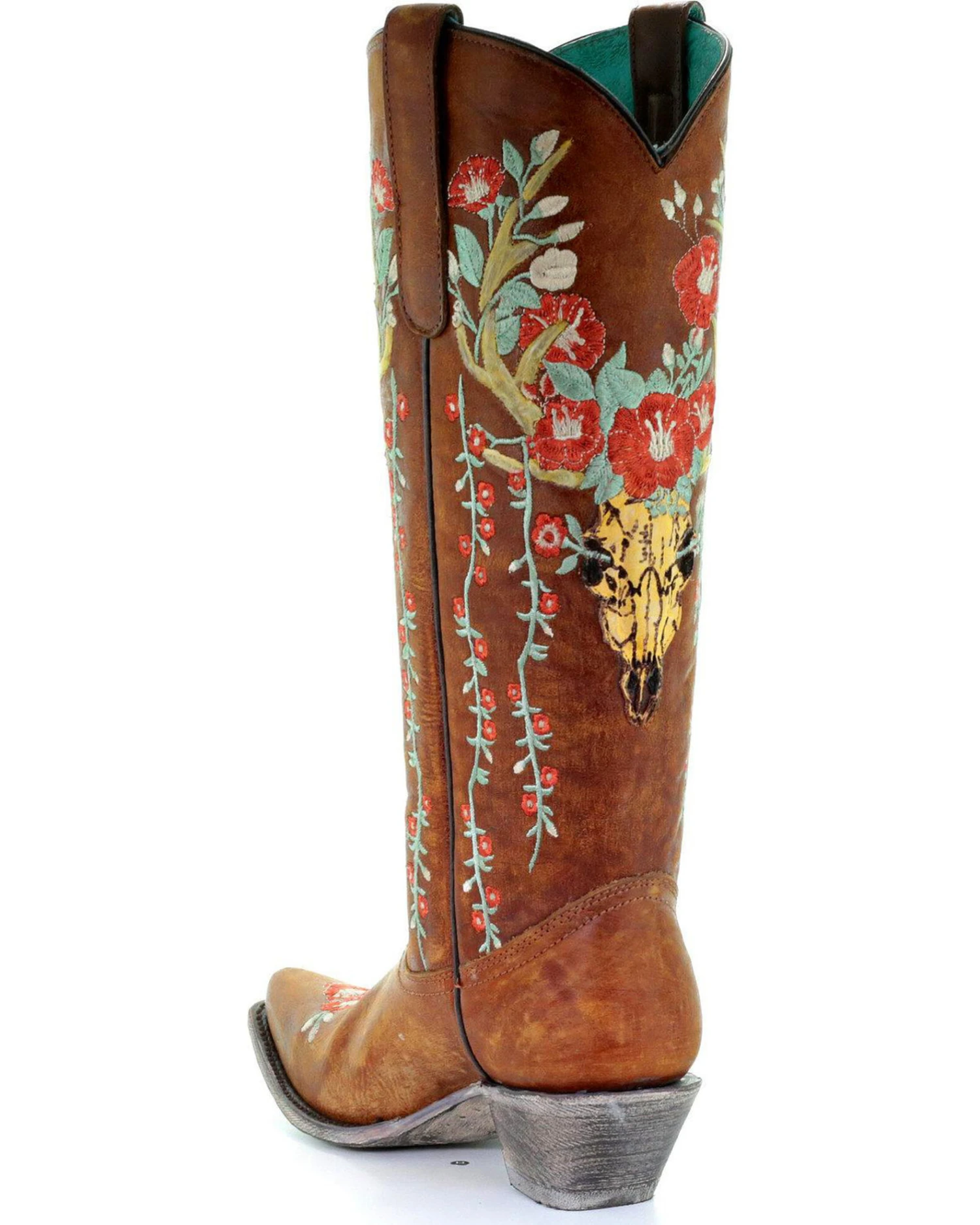 Corral Women's Deer Skull & Floral Embroidery Western Boots - Snip Toe 5 Corral Women's Deer Skull & Floral Embroidery Western Boots - Snip Toe - Image 5