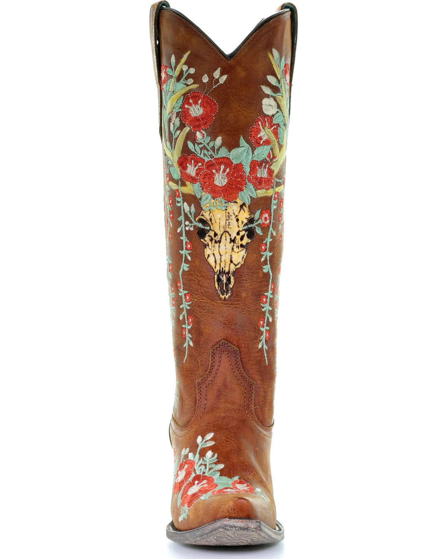 Corral Women's Deer Skull & Floral Embroidery Western Boots - Snip Toe 9 Corral Women's Deer Skull & Floral Embroidery Western Boots - Snip Toe - Image 9