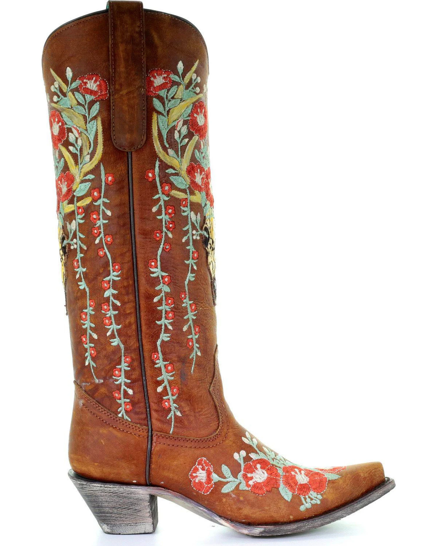 Corral Women's Deer Skull & Floral Embroidery Western Boots - Snip Toe 6 Corral Women's Deer Skull & Floral Embroidery Western Boots - Snip Toe - Image 6