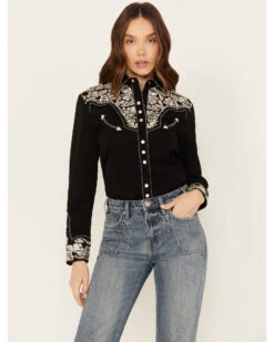 Scully Women's Silver Western Embroidered Shirt 7 Scully Women's Silver Western Embroidered Shirt -Modern Fashion Sales 2000243972 040 P1
