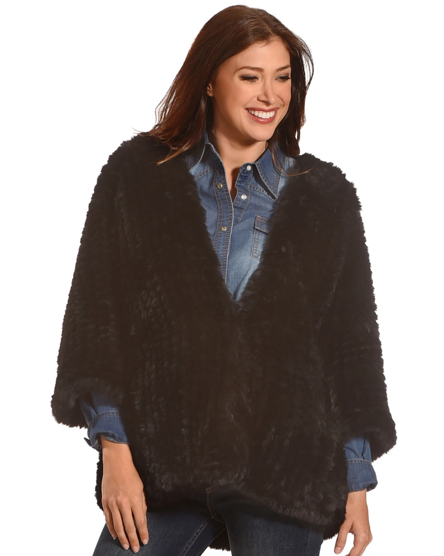 Tractr Women's Faux Fur Cardigan 2 Tractr Women's Faux Fur Cardigan - Image 2