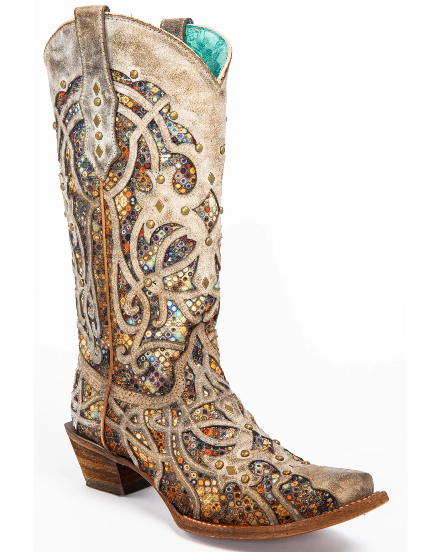 Corral Women's Taupe Inlay Western Boots - Snip Toe 3 Corral Women's Taupe Inlay Western Boots - Snip Toe - Image 3