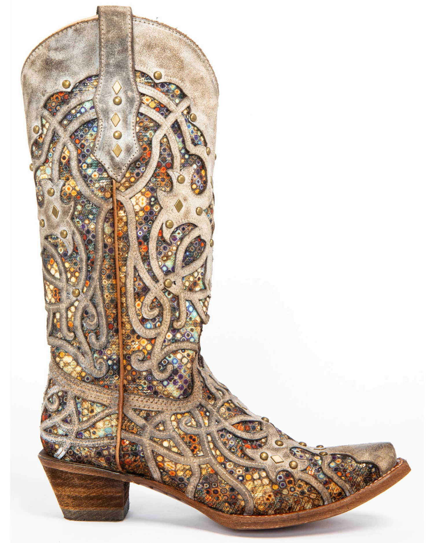 Corral Women's Taupe Inlay Western Boots - Snip Toe 7 Corral Women's Taupe Inlay Western Boots - Snip Toe - Image 7