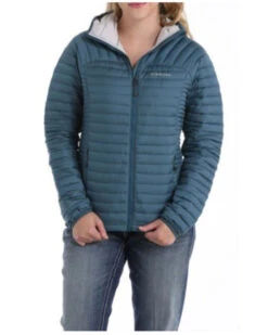 Cinch Women's Midweight Hooded Quilted Down Jacket