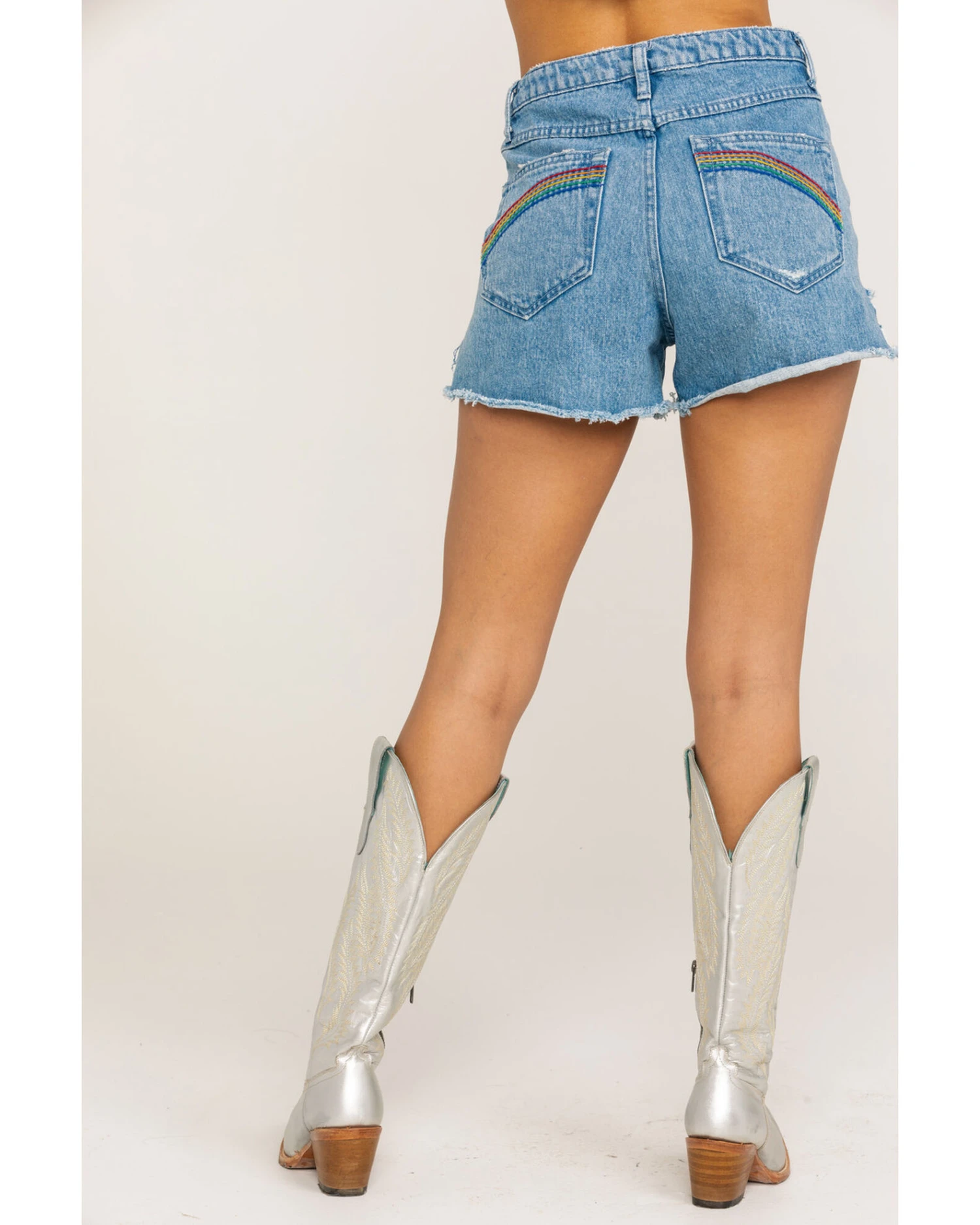 Show Me Your Mumu Women's Arizona Delta Rainbow High Waisted Shorts 3 Show Me Your Mumu Women's Arizona Delta Rainbow High Waisted Shorts - Image 3