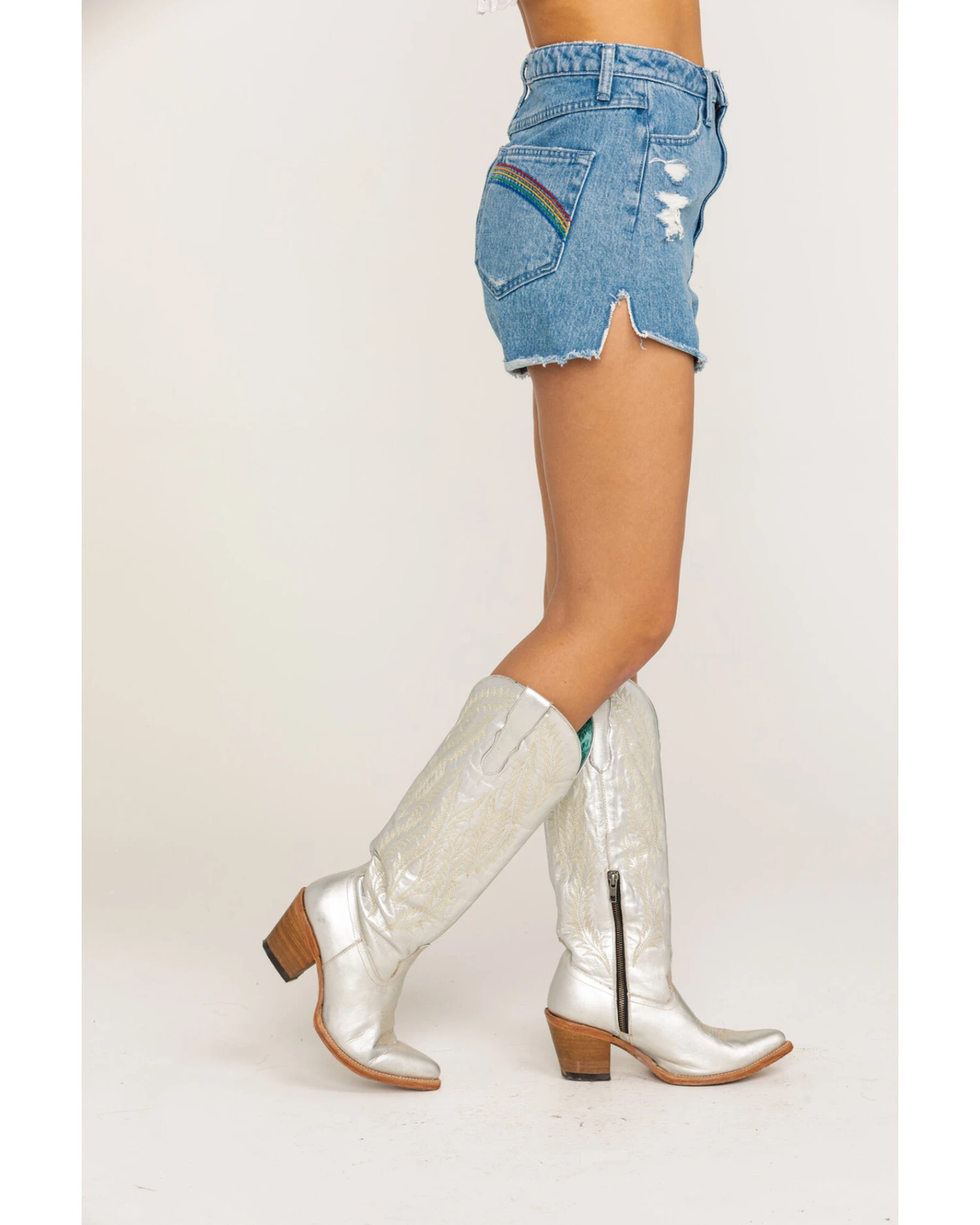 Show Me Your Mumu Women's Arizona Delta Rainbow High Waisted Shorts 6 Show Me Your Mumu Women's Arizona Delta Rainbow High Waisted Shorts - Image 6