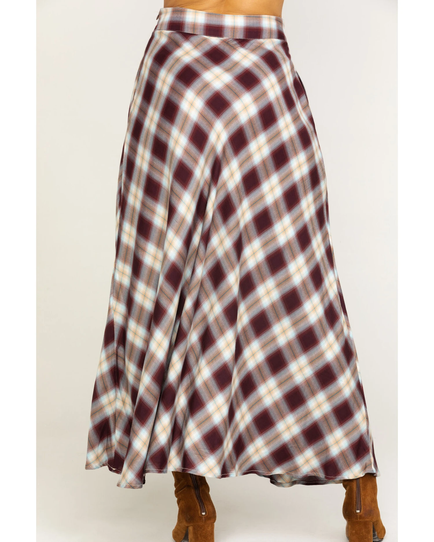 Stetson Women's Plaid Print Maxi Skirt 5 Stetson Women's Plaid Print Maxi Skirt - Image 5