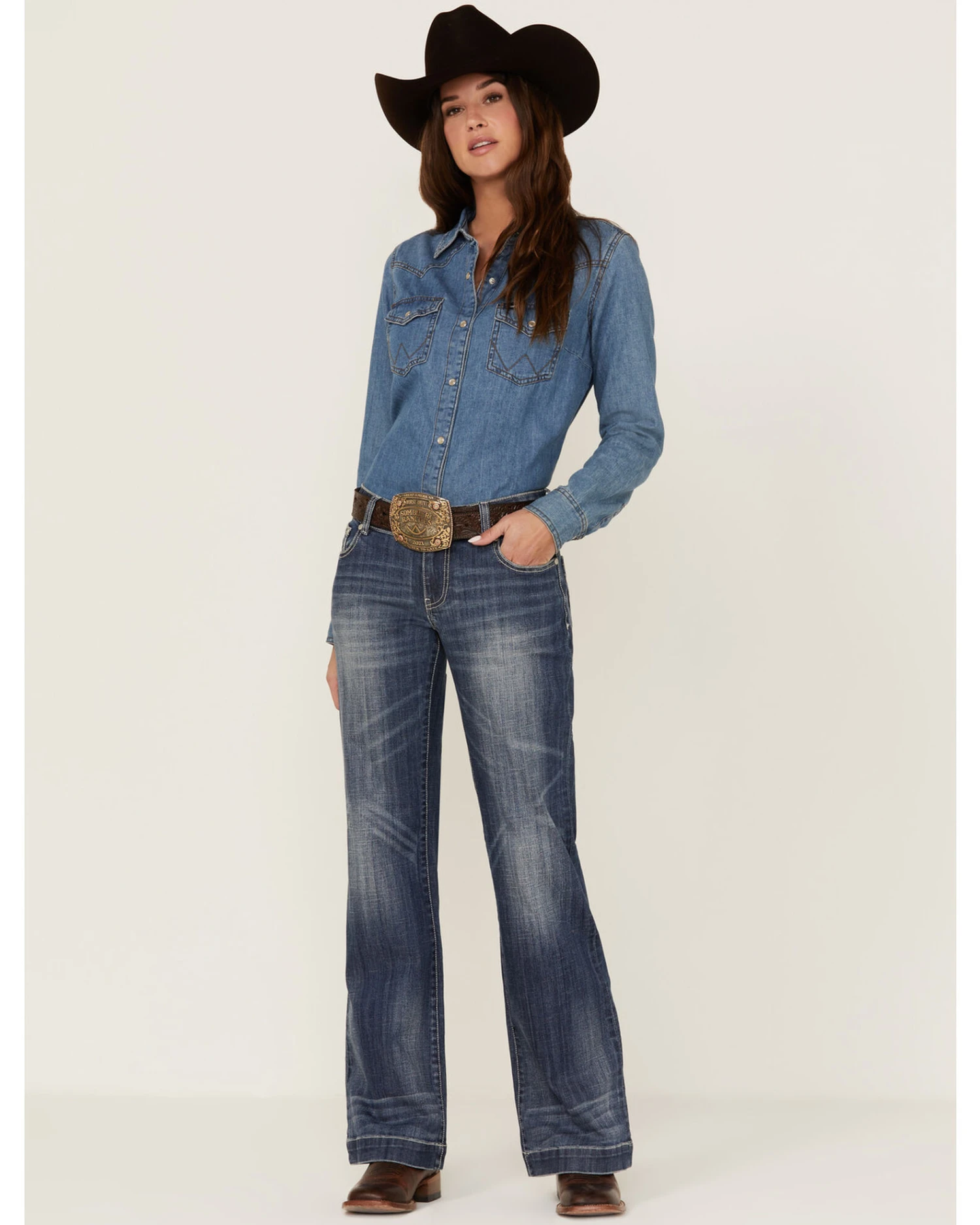 Stetson Women's Medium 214 Trouser Fit Jeans 1 Stetson Women's Medium 214 Trouser Fit Jeans