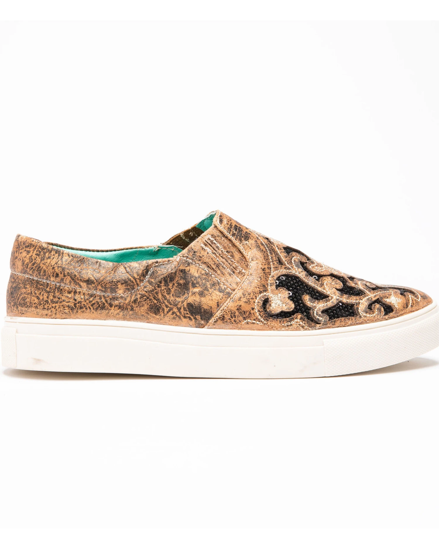 Corral Women's Floral Embroidered Glitter Inlay Sneakers 5 Corral Women's Floral Embroidered Glitter Inlay Sneakers - Image 5