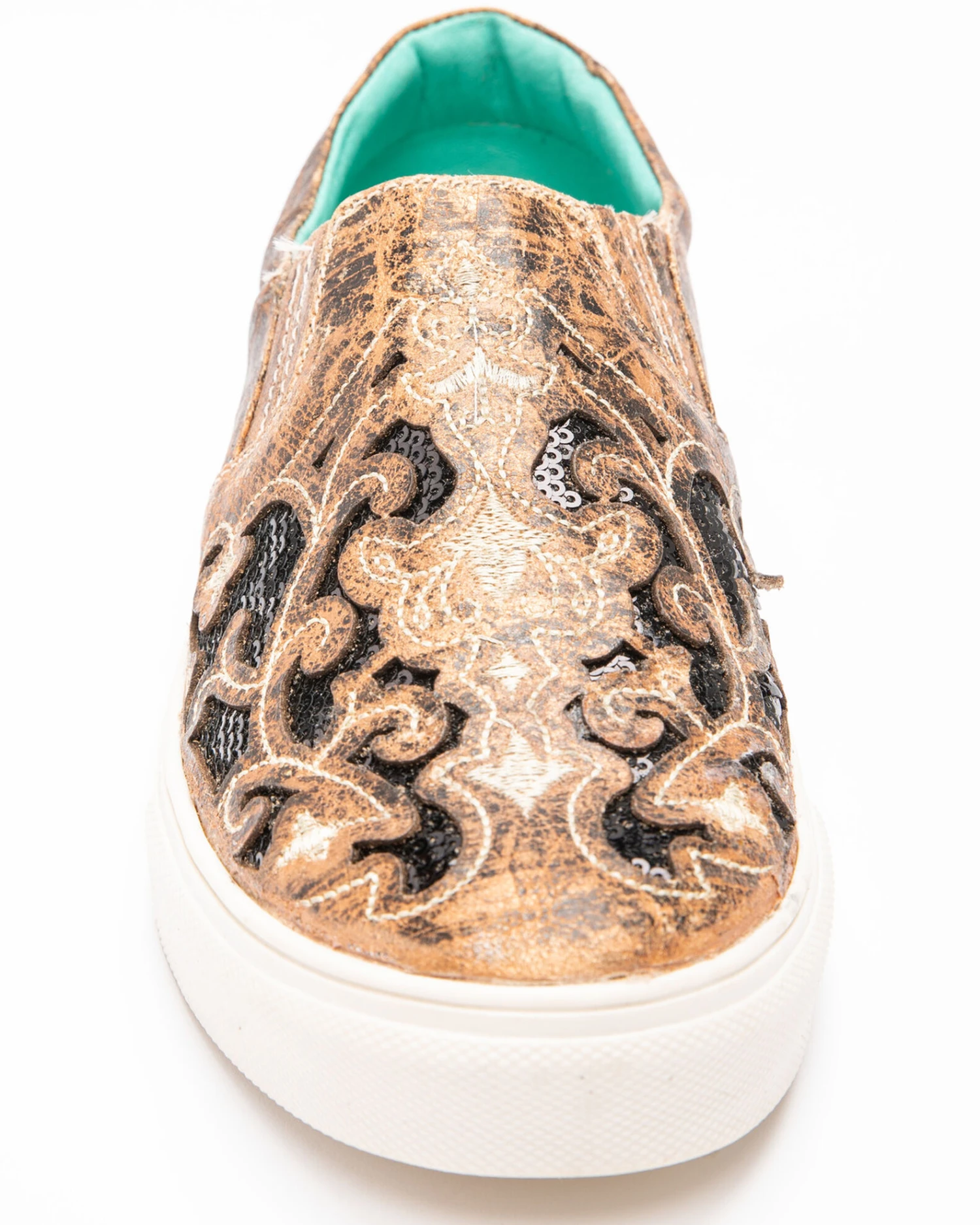 Corral Women's Floral Embroidered Glitter Inlay Sneakers 1 Corral Women's Floral Embroidered Glitter Inlay Sneakers