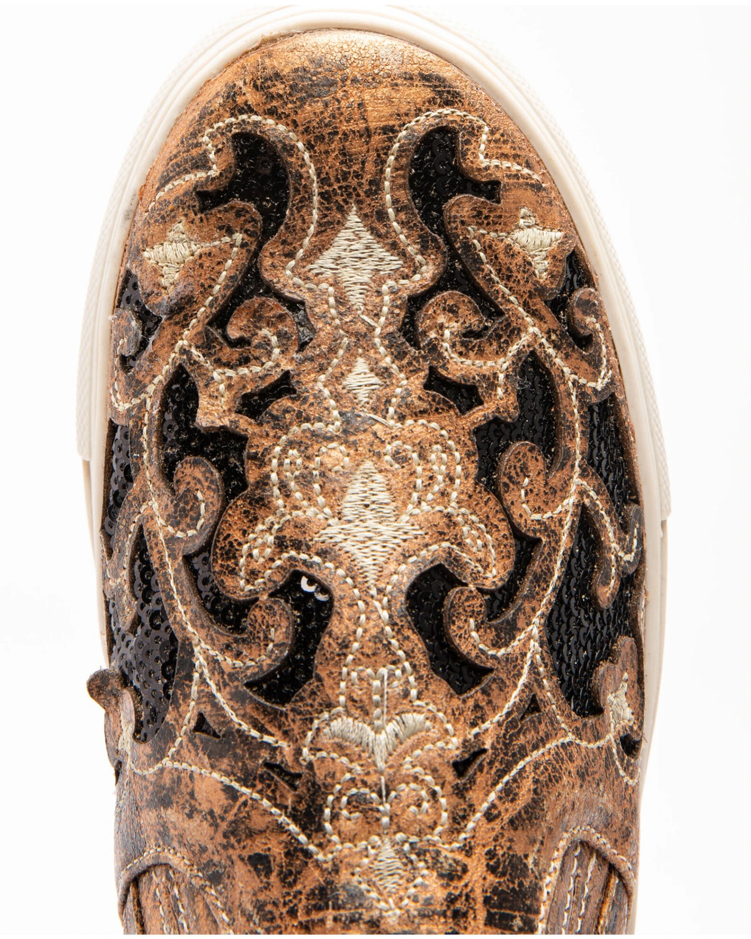 Corral Women's Floral Embroidered Glitter Inlay Sneakers 4 Corral Women's Floral Embroidered Glitter Inlay Sneakers - Image 4