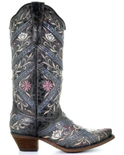 Corral Women's Floral Embroidery & Rhinestones Western Boots - Snip Toe 9 Corral Women's Floral Embroidery & Rhinestones Western Boots - Snip Toe -Modern Fashion Sales 2000288724 001 P2