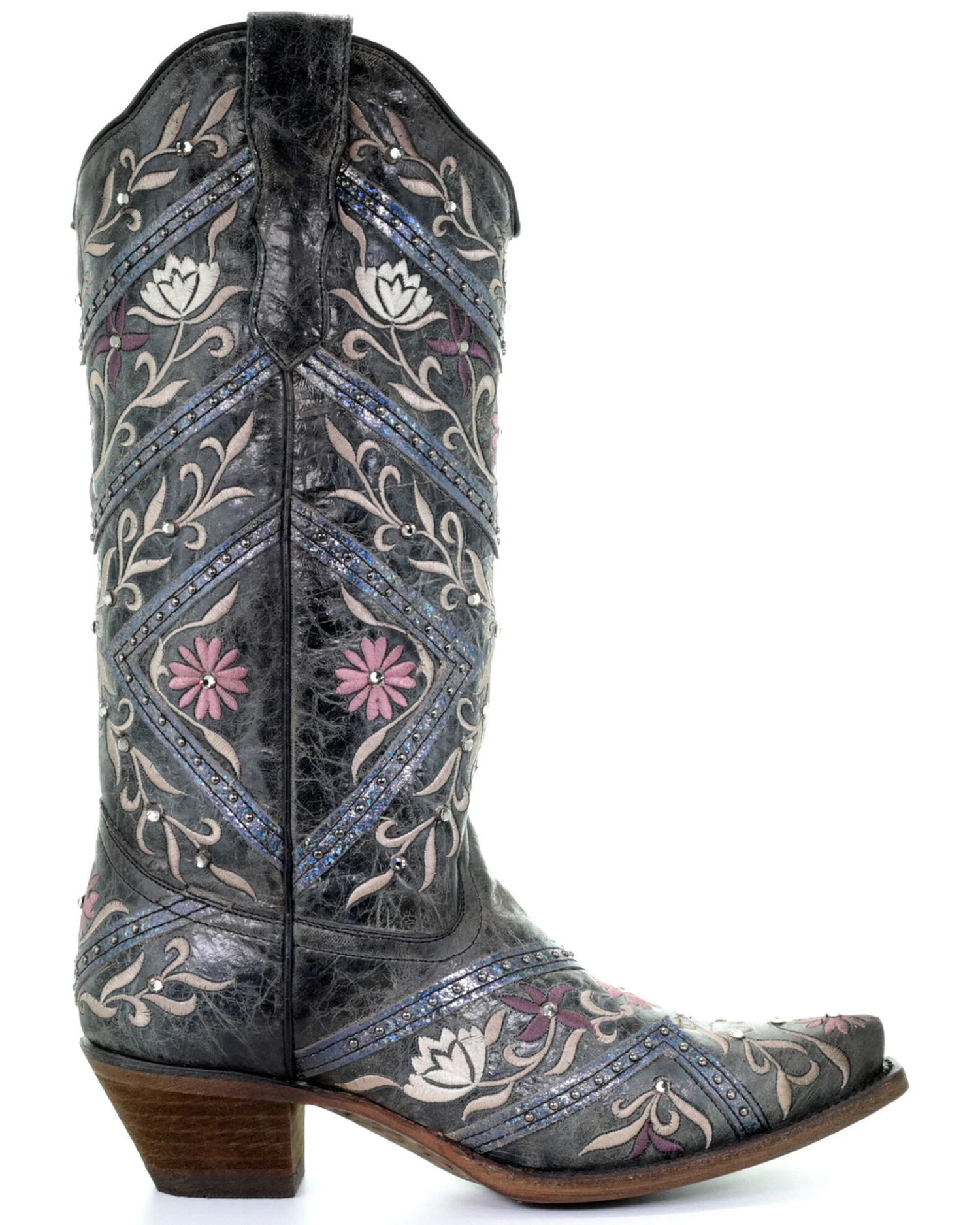 Corral Women's Floral Embroidery & Rhinestones Western Boots - Snip Toe 5 Corral Women's Floral Embroidery & Rhinestones Western Boots - Snip Toe - Image 5