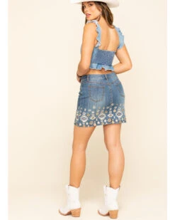 Stetson Women's Denim Southwestern Embroidered Mini Skirt 10 Stetson Women's Denim Southwestern Embroidered Mini Skirt -Modern Fashion Sales 2000295457 400 P5
