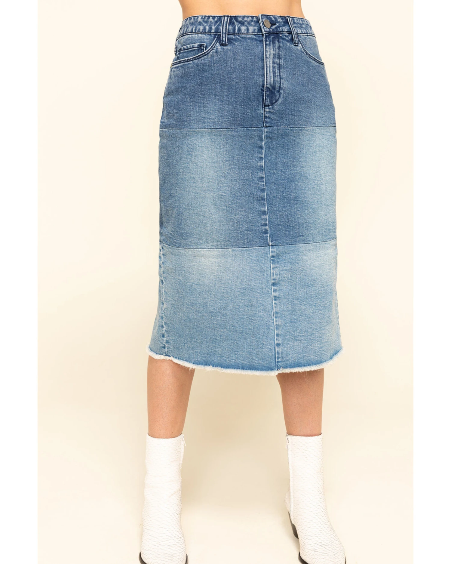 Billy T Women's Colorblock Denim Skirt 5 Billy T Women's Colorblock Denim Skirt - Image 5