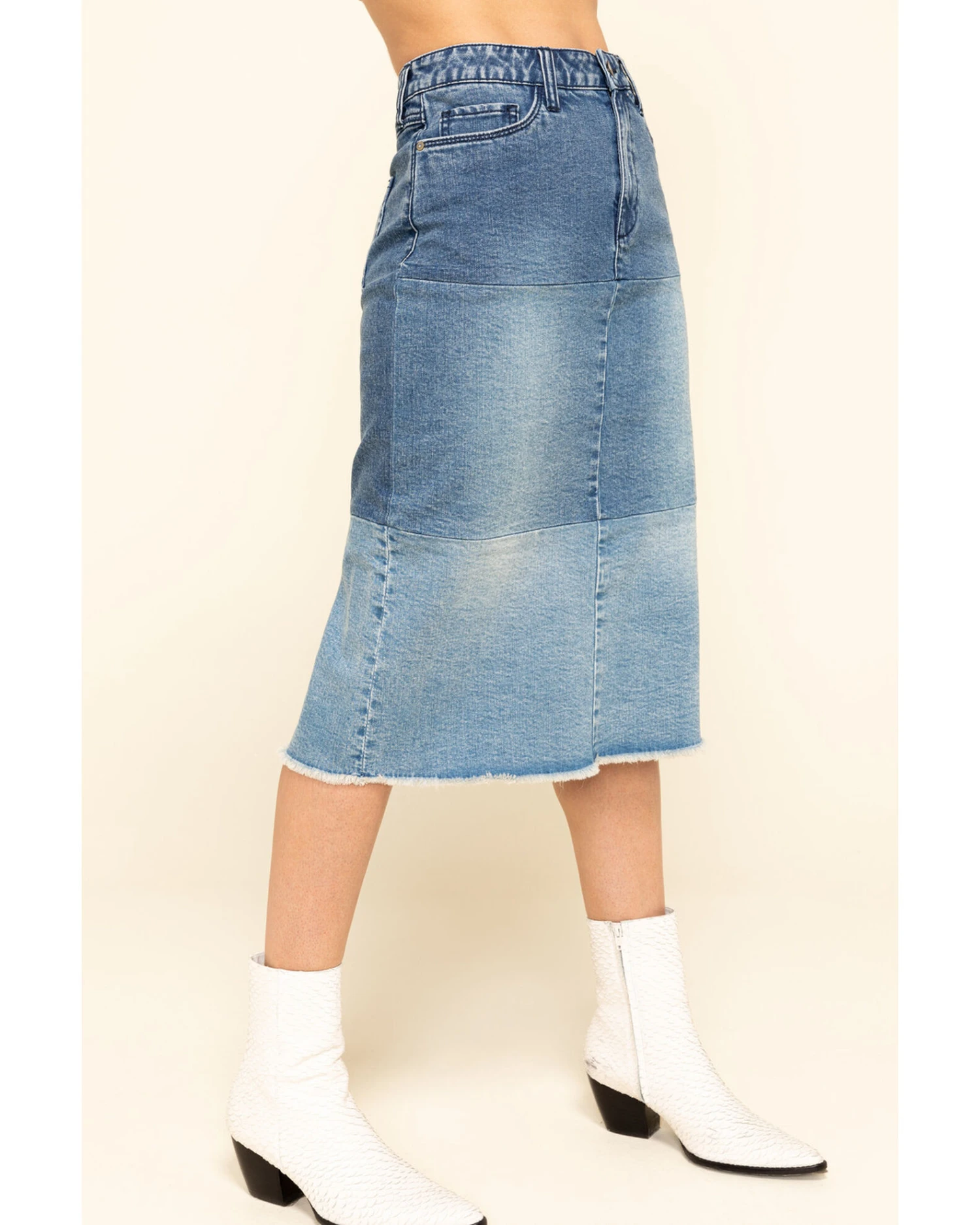 Billy T Women's Colorblock Denim Skirt 4 Billy T Women's Colorblock Denim Skirt - Image 4