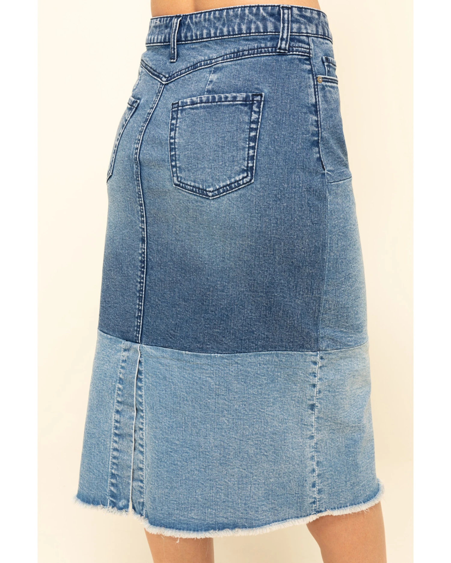 Billy T Women's Colorblock Denim Skirt 3 Billy T Women's Colorblock Denim Skirt - Image 3