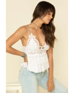 Free People Women's Adella Cami Lace Ruffled Tank Top -Modern Fashion Sales 2000325212 100 P1