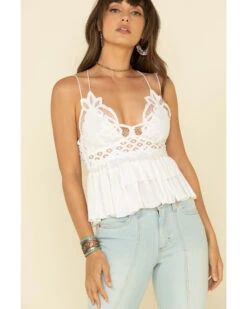 Free People Women's Adella Cami Lace Ruffled Tank Top -Modern Fashion Sales 2000325212 100 P2