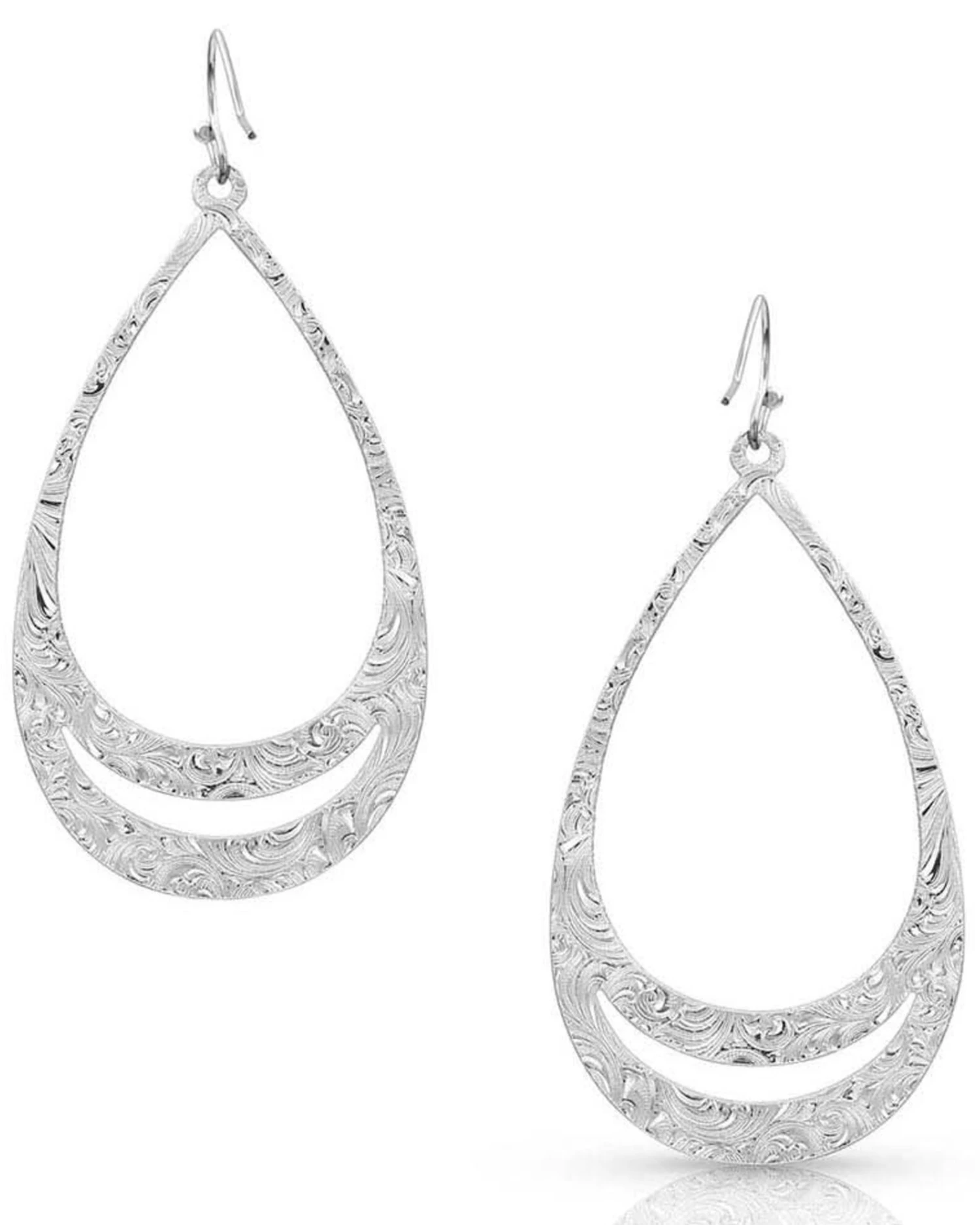 Montana Silversmiths Women's Think Twice Teardrop Earrings 2 Montana Silversmiths Women's Think Twice Teardrop Earrings - Image 2
