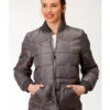 Roper Women's Gray Poly Quilted Jacket