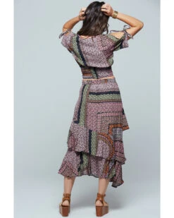 Band Of The Free Women's Patchwork Ruffle Skirt 5 Band Of The Free Women's Patchwork Ruffle Skirt -Modern Fashion Sales 2000327399 900 P2