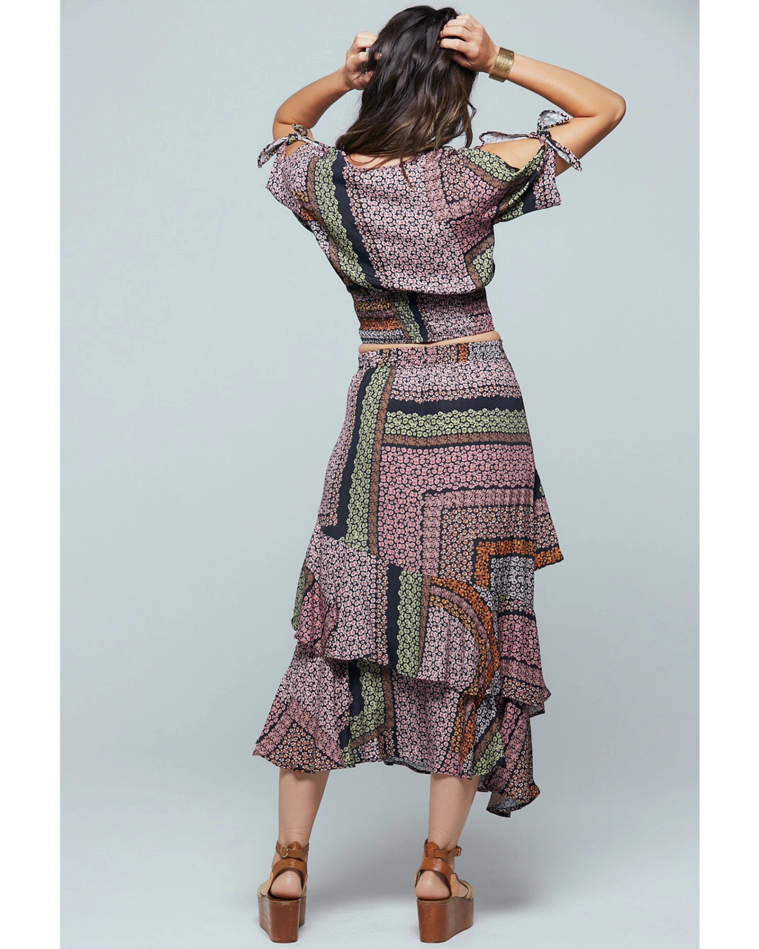 Band Of The Free Women's Patchwork Ruffle Skirt 3 Band Of The Free Women's Patchwork Ruffle Skirt - Image 3