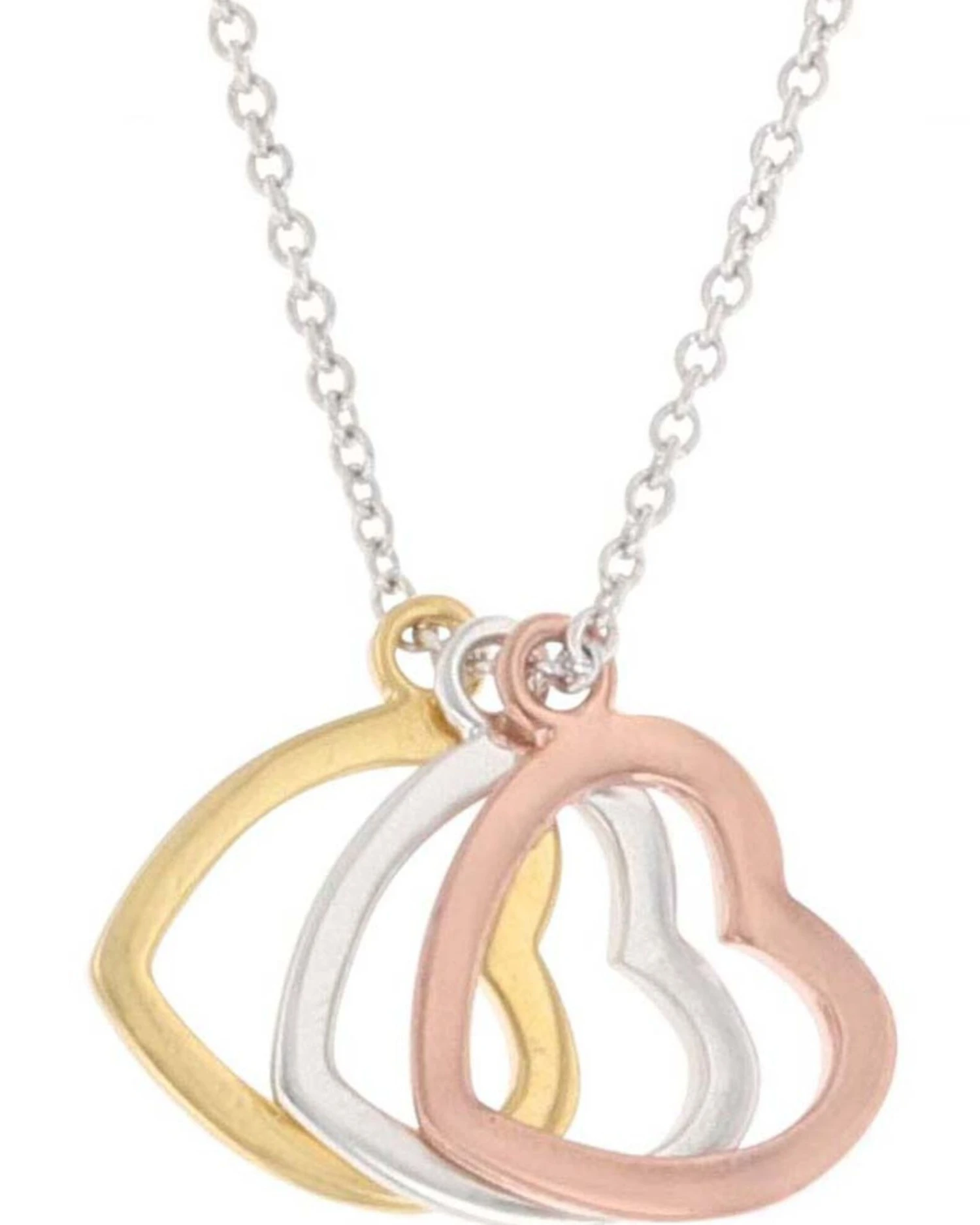 Montana Silversmiths Women's Trio Heart Shadow Charm Necklace 1 Montana Silversmiths Women's Trio Heart Shadow Charm Necklace