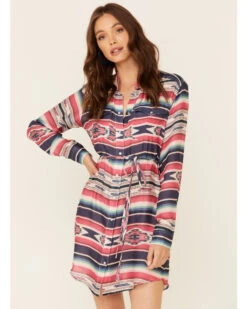 Stetson Women's Southwestern Print Self-Tie Sash Dress 7 Stetson Women's Southwestern Print Self-Tie Sash Dress -Modern Fashion Sales 2000332681 900 P1