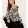 Show Me Your Mumu Women's Zebra Print Hug Me Pullover Sweater