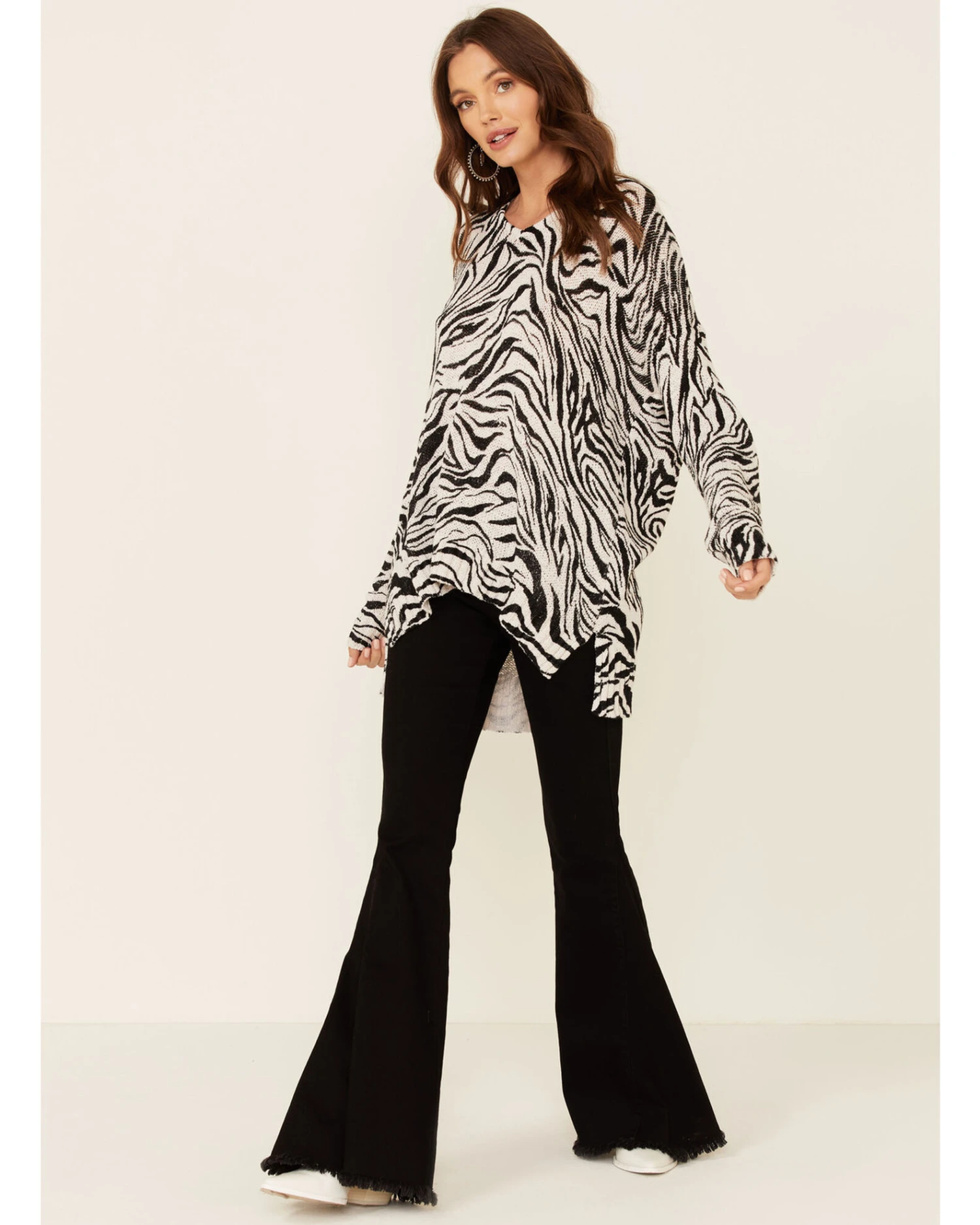 Show Me Your Mumu Women's Zebra Print Hug Me Pullover Sweater 4 Show Me Your Mumu Women's Zebra Print Hug Me Pullover Sweater - Image 4