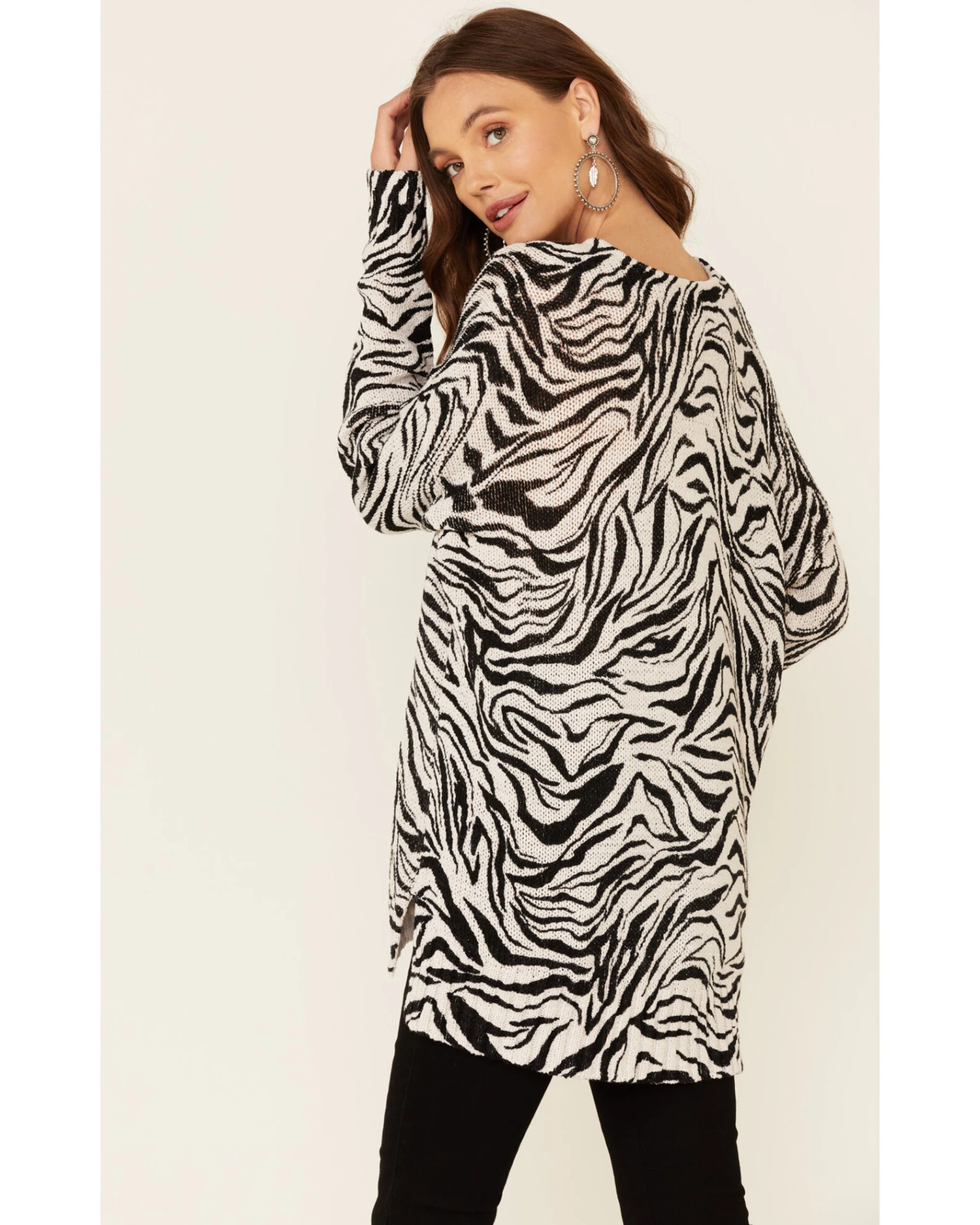 Show Me Your Mumu Women's Zebra Print Hug Me Pullover Sweater 2 Show Me Your Mumu Women's Zebra Print Hug Me Pullover Sweater - Image 2