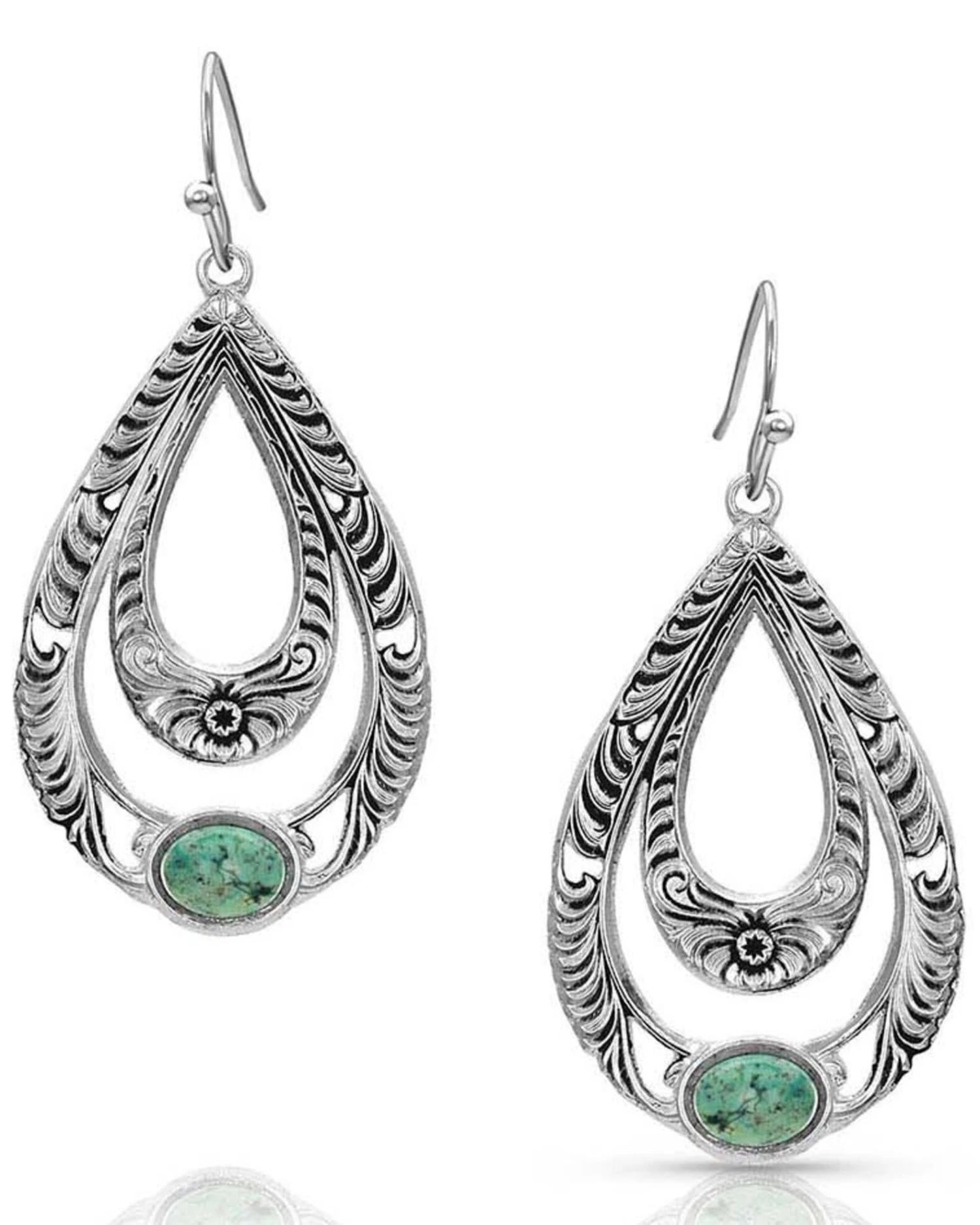 Montana Silversmiths Women's Hidden Canyon Turquoise Earrings 2 Montana Silversmiths Women's Hidden Canyon Turquoise Earrings - Image 2