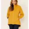 Outback Trading Co. Women's Solid Mustard Brookside Hooded Zip-Front Rain Jacket
