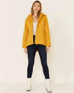 Outback Trading Co. Women's Solid Mustard Brookside Hooded Zip-Front Rain Jacket -Modern Fashion Sales 2000338849 702 P2