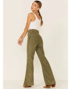 Lee Women's Olive Corduroy High Rise Flare Jeans -Modern Fashion Sales 2000342321 341 P4